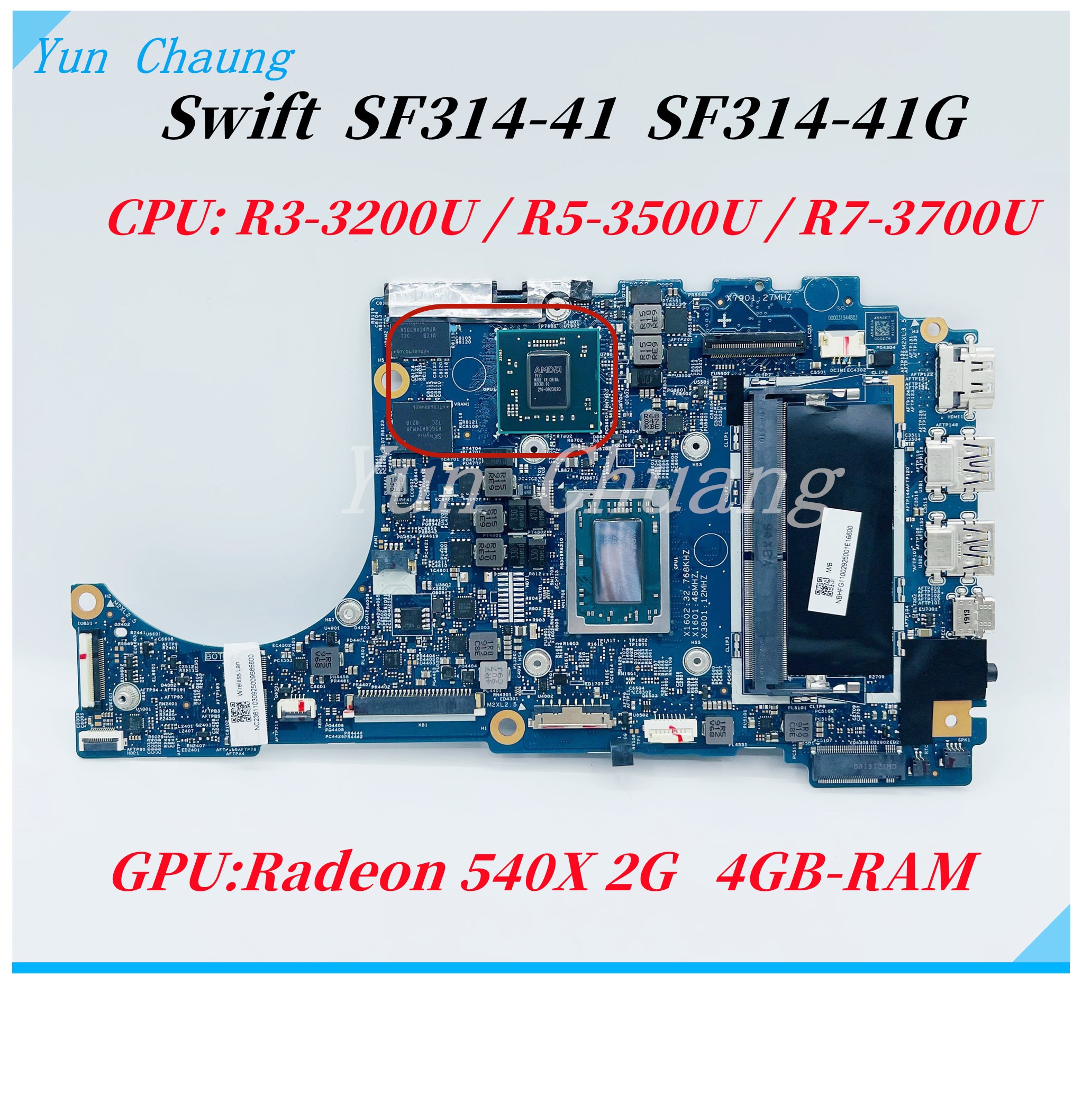 18848-1 448.0E724.0011 Acer Swift SF314-41 Ʈ   Ryzen R3/R5/R7 CPU Radeon 540X 2G GPU 4GB-RAM